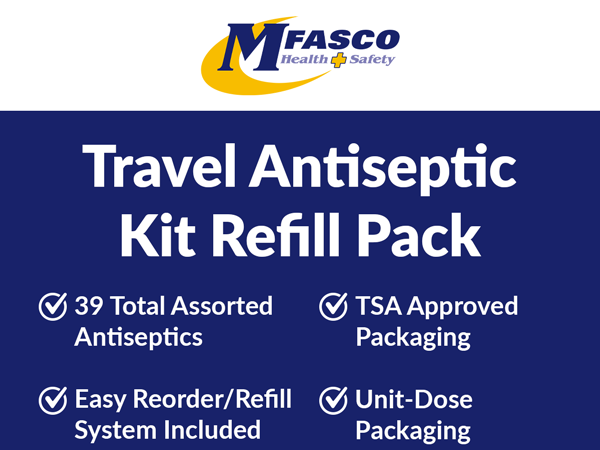 travel antiseptic kit refill pack easy unit dose packaging reorder refill system included