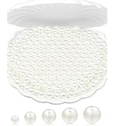 1000PCS FIVEIZERO Pearl Beads for Crafts, 8mm White Craft Pearls, Smooth Loose Pearls with Holes ...