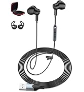 iMangoo USB Earbuds with Microphone for PC Laptop 7.5ft Cord Headphones | Wired USB A Semi In Ear...