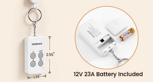 Control your lights with the remote. Turning them on or off, and adjusting brightness