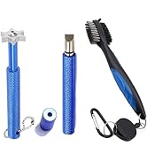 VIPMOON Golf Clean Tool Set, Retractable Golf Club Brush and 2 Golf Club Groove Sharpener for U &...