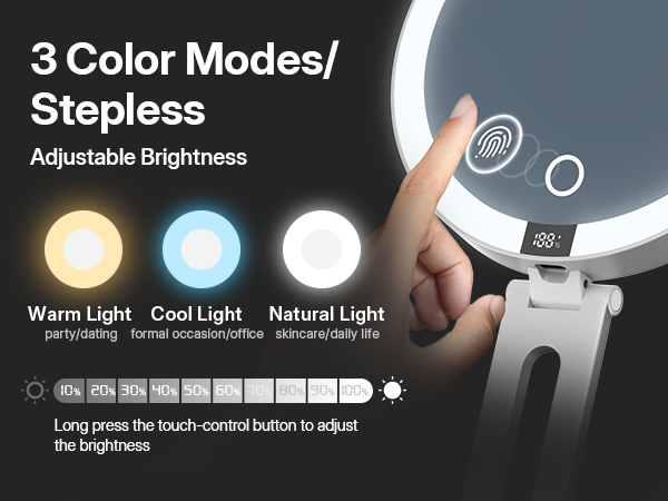 travel mirror with light
