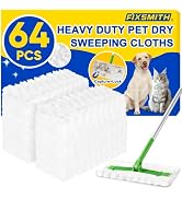FIXSMITH Dry Sweeping Cloths Compatible with Swiffer Sweeper, 64 Pack Heavy Duty Pet Dry Pads Ref...