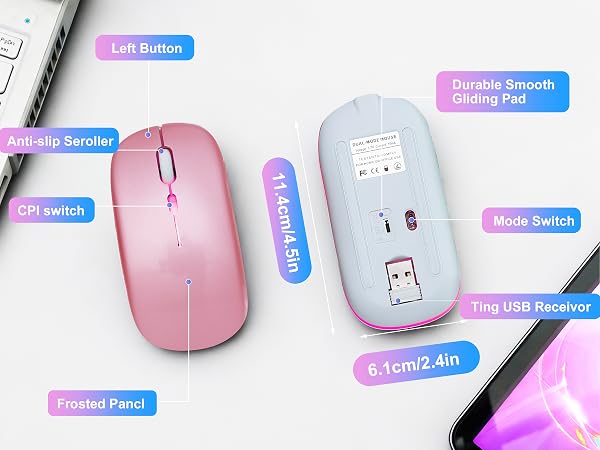AZTZATZ Wireless Bluetooth Mouse Rechargeable