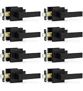 Plustool 8 Pack Matte Black Door Handles, Keyless Interior Door Knobs, Privacy Door Lever Lockset...