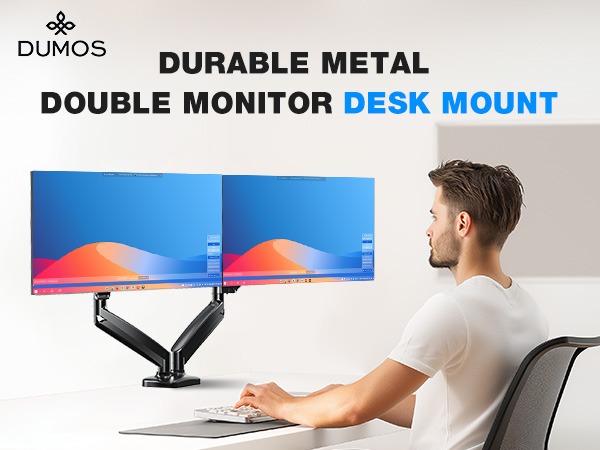 Double monitor desk mount