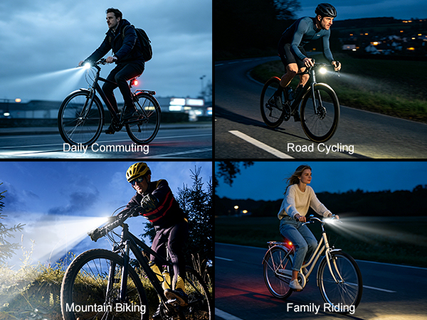 bike lights for Daily Commuting Road Cycling Mountain Biking Family Riding