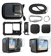 FitStill PU Mini Carrying Case Silicone Sleeve Rubber Protective Case for Go Pro Hero 13 Black,Ho...
