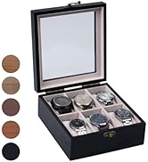 Exper City Watch Box, Watch Case for Men Women with Large Glass Lid, Wooden Watch Display Storage...