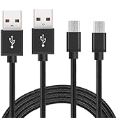 Micro USB Charger Cable,2Pack 6.6FT USB to Micro-USB Cable Designed for Old Kindle E-Readers, Pap...
