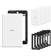 VCE UL Listed Ethernet Wall Plate CAT6 with Mounting Bracket, White 6-Pack | UL Listed for Safety...