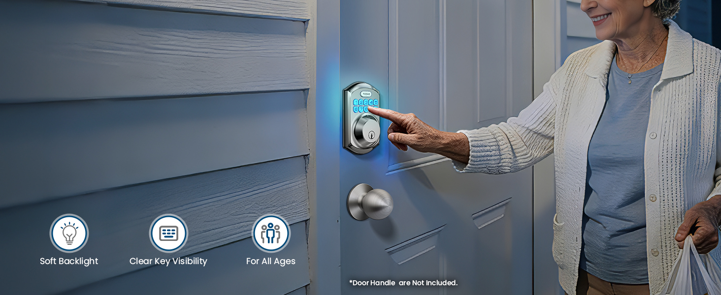 Backlit keypad ensures clear visibility at night, allowing easy and accurate unlocking anytime