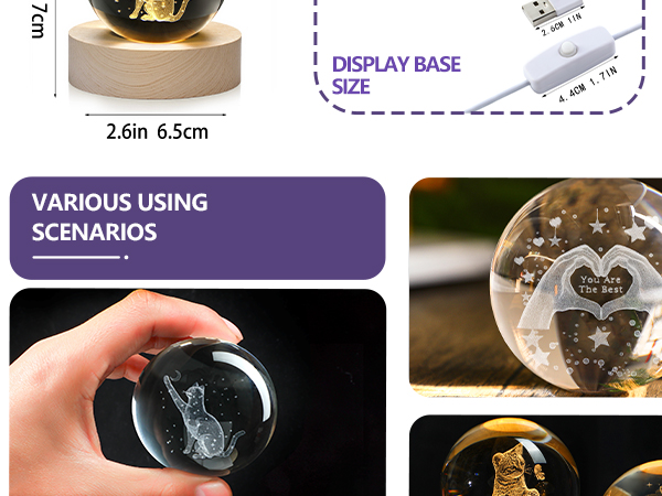 2.3IN CRYSTAL BALL FIGURINES