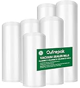 O2frepak 6 Pack 6"x20'(1Roll) and 8"x20'(2Rolls) and 11"x20'(3Rolls) Vacuum Sealer Bags Rolls wit...