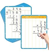 Edumix 12 Pack Double Sided Division Dry Erase Board,12" x 9" Multiplication Flash Cards,Math Man...
