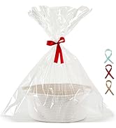 Happyiren Small Gift Basket with Gift Wrap Cellophane Bag and Ribbons, Gift Baskets for Christmas...