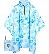 Bruvoalon 3-in-1 Rain Poncho with 1/4 Zip & Chest Pocket, Waterproof, Sunshade, Ground Mat for Ad...