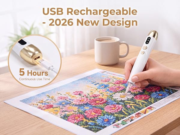 Electric Diamond Art Pens with Light