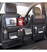 FASTAGEI 2 Pack Universal Foldable Car Backseat Organizer with Table Tray, Car Seat Back Protecto...