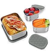 Tanjiae Stainless Steel Lunch Snack Containers | Leak Proof 304 Stainless Steel Food Containers w...