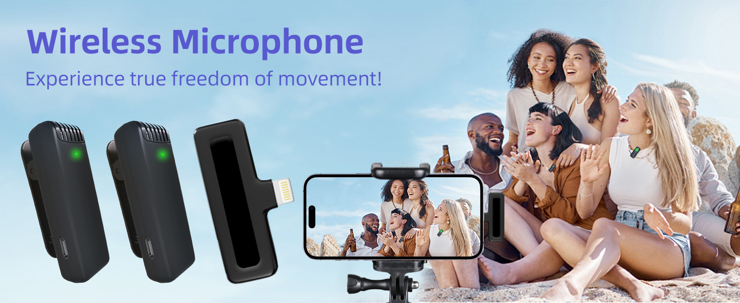 2-in-1 Wireless Lavalier Microphone