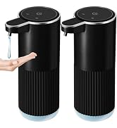RYTOXILO Automatic Soap Dispenser, 2 Pack Black Touchless Liquid Soap Dispenser for Bathroom, 13....