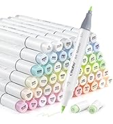 Ohuhu Pastel Alcohol Brush Markers - 48 New Pastel Colors - Blossoming - Alcohol Based Double Tip...