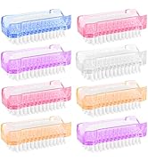 NICEMOVIC 8 Pack Two Sided Nail Brush for Cleaning Fingernails, Nylon Bristles Nail Scrubber Brus...
