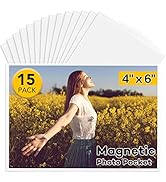 YixangDD 15 Pcs Magnetic picture frames for refrigerator 4x6Inch-Magnetic photo frames,White