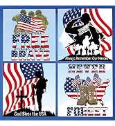 JarThenaAMCS Memorial Day Land of The Free Window Clings 4th of July Patriotic America Flag Cross...