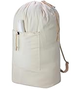 Laundry Bag Backpack, Canvas Laundry Bag with Straps & Drawstring Closure Washable Dirty Cloth Ha...