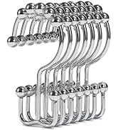 Shower Curtain Hooks, Goowin Shower Curtain Rings, Stainless Steel Shower Curtain Hooks Rust Proo...