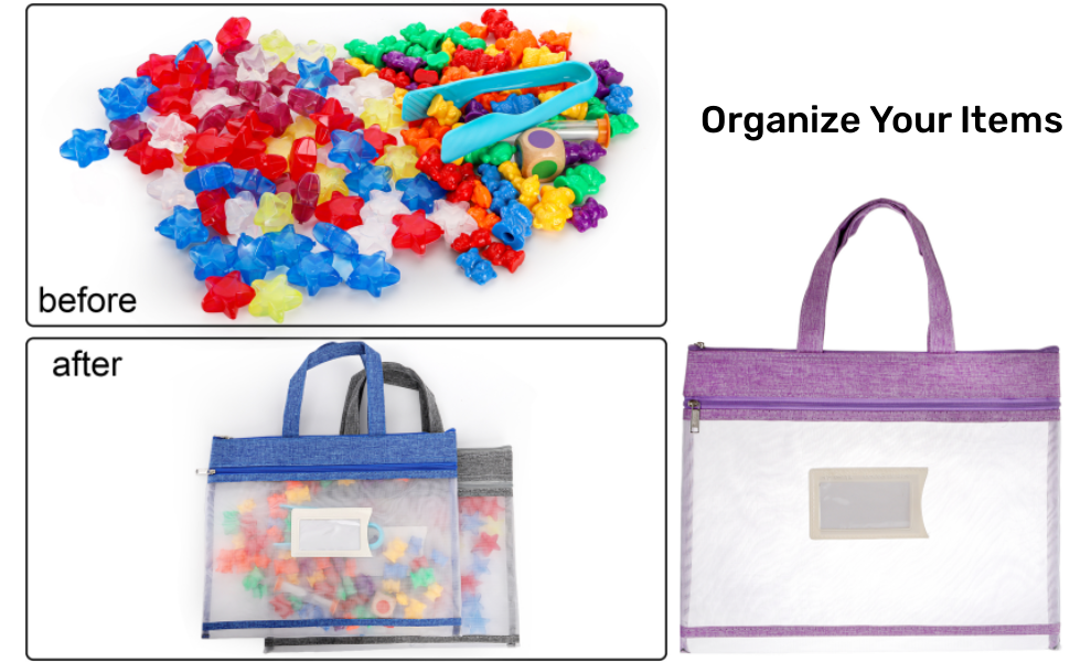 multi-color mesh zipper bag