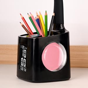 led desk lamp study lamp desk light table light clock usb charger pen holder home office bedroom