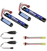 URGENEX Airsoft Battery 3300mAh High Capacity 11.1V Nunchuck RC Battery with Dean-Style T Plug & ...