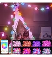 echosari Cherry Blossom Flower String Lights, 33ft 16 Million Color Chaning Fairy Lights Plug in ...