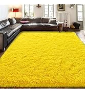 Ailyei 8x10 Large Area Rugs for Living Room, Ultra Soft Yellow Big Shag Rug for Bedroom Nursery, ...