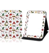PDOZV Folding Mirror Portable, Travel Makeup Compact Personal Hand Mirror PU Portable Adjustable ...