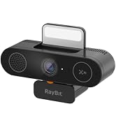 RayBit 5-in-1 Design 4K Webcam with Speaker and Microphone, Built-in Light, Privacy Cover, AI Aut...