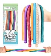 Fidget Sensory Autism Toys Kids - Textured Stretchy Strings for Adults ADHD Children Stress Anxie...