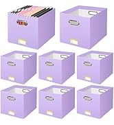 BALEINE File Organizer Box, Cardboard File Folder Organizer with Handle for Letter Size, Portable...