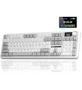 AULA F108 PRO Wireless Mechanical Keyboard with Screen & Knob, Full Size Keyboard with Silent Swi...