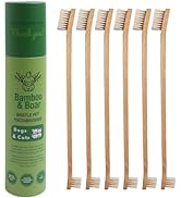 Gaia Guy Bamboo and Boar Bristle Double-Sided Pet Toothbrushes - 6-Pack - for Dogs, Cats and The ...