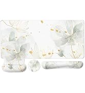MOSISO Desk Mat Keyboard Mouse Pad Set, Large Gaming Mouse Pad&Keyboard Wrist Rest&Mousepad with ...