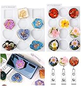 LET'S RESIN 2-in-1 Resin Mold Kit - 24 Badge Reel & Phone Grip Molds for DIY Resin Keychain