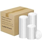 Krijuess 1000Pack Plastic Clear Strawless Snap Disposable PET Lids Fits for 12, 16, 20, 24 oz Cup...