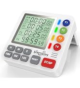 Digital Kitchen Timer for Cooking - 4 Channel Count Up Countdown Timer with Loud Alarm and Silent...