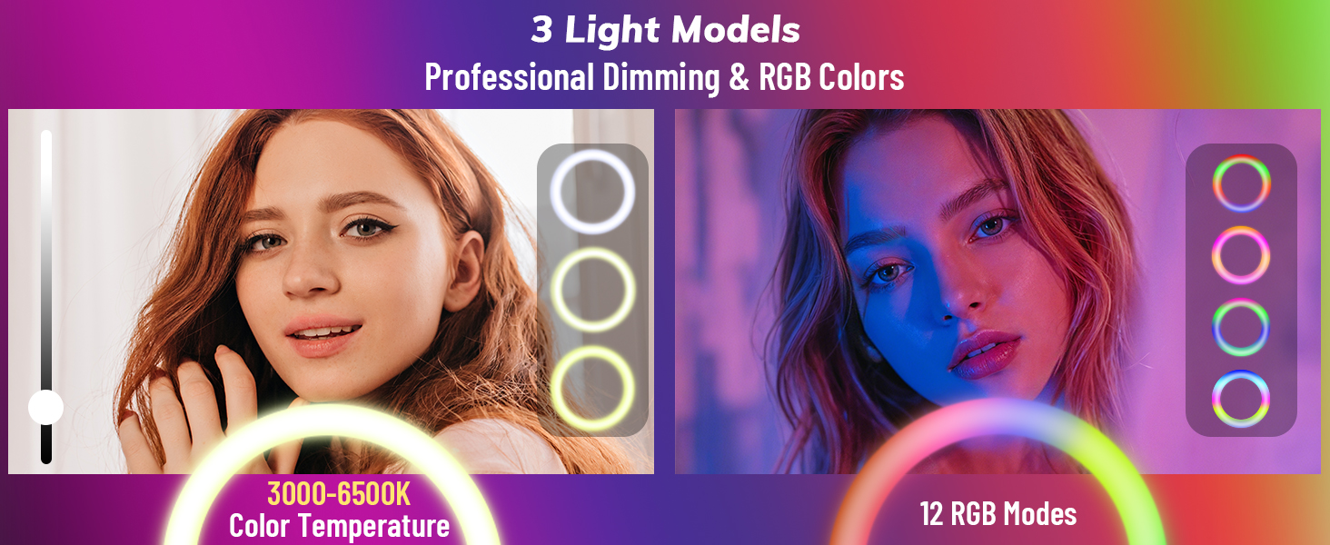 ring light tripod for iphone, vlogging, makeup, youtube & video recording