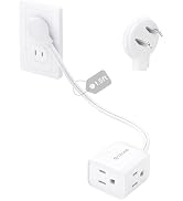 TROND 2 Prong to 3 Prong Extension Cord 1.5ft, Polarized Flat Plug, 3 AC | Low Profile for Behind...