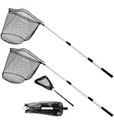 ZENFUN 2 Pack Fishing Net with Telescopic Pole Handle, Fish Landing Net with Sturdy Collapsible H...